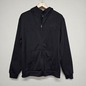 Burton DryRide Full Zip Hoodie Mens Large Black Colombo Polyester Embroidered